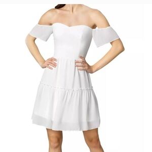 Dress the Population Justitia Off-the-Shoulder Midi Dress White Size XXL NEW